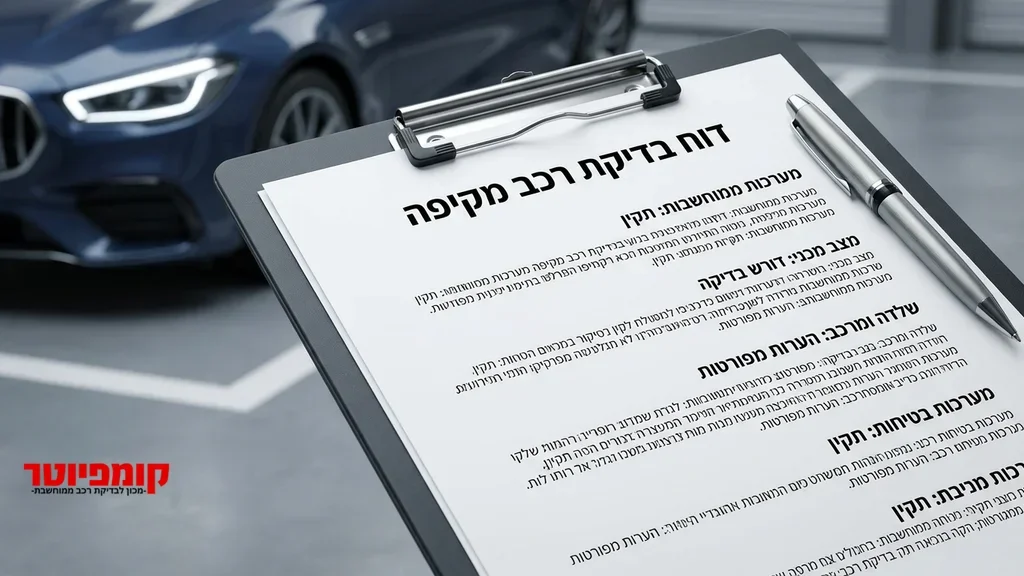 After the H3 section about hidden diagnostics תעודת תקינות לרכב חתומה על לוח כתיבה